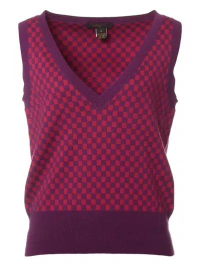Pre-owned Louis Vuitton 1990-2010s Checkerboard Vest In Purple
