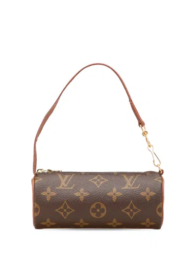 Pre-owned Louis Vuitton 1990-2015 Monogram Papillon Pochette Handbag In Brown