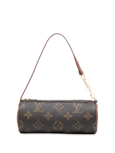 Pre-owned Louis Vuitton 1990-2020 Monogram Papillon Pochette Handbag In Brown