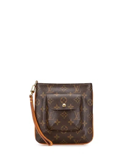 Pre-owned Louis Vuitton 1990-2024 Monogram Partition Clutch Bag In 褐色