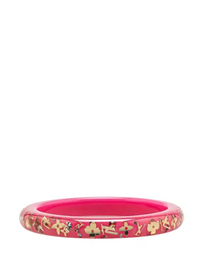Pre-owned Louis Vuitton 1990-2024 Monogram Resin Inclusion Bangle Costume Bracelet In 粉色