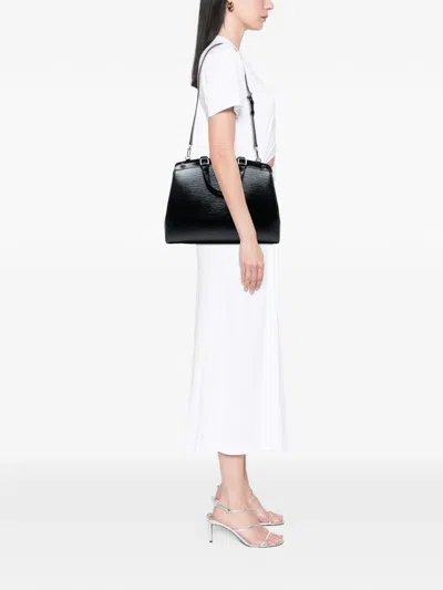 Pre-owned Louis Vuitton 1990-2025 Electric Epi Brea Gm Satchel In Black