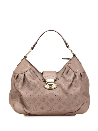 Pre-owned Louis Vuitton 1990-2025 Monogram Mahina Solar Pm Shoulder Bag In Brown