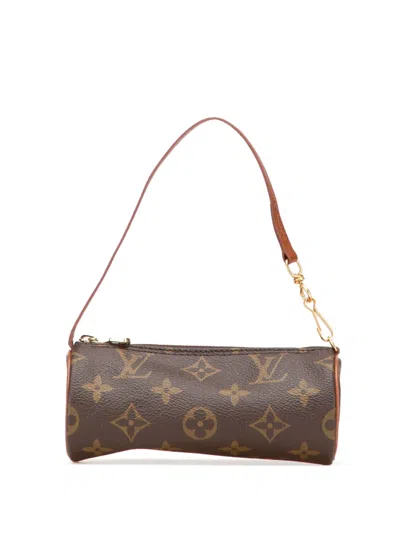Pre-owned Louis Vuitton 1990-2025 Monogram Papillon Pochette Handbag In Brown
