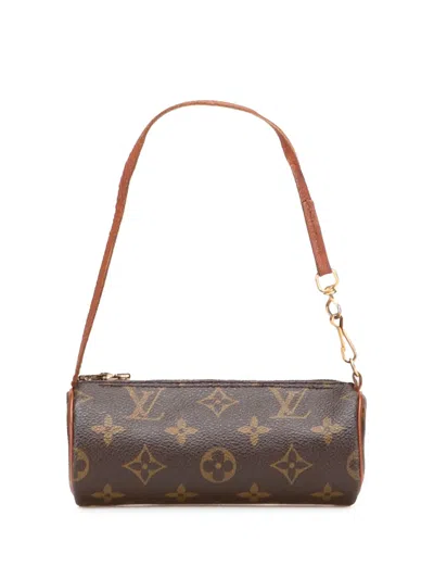 Pre-owned Louis Vuitton 1990-2025 Monogram Papillon Pochette Handbag In Brown