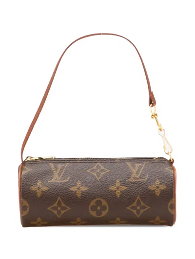 Pre-owned Louis Vuitton 1990-2025 Monogram Papillon Pochette Handbag In Brown