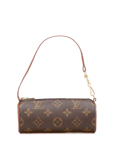 Pre-owned Louis Vuitton 1990-2025 Monogram Papillon Pochette Handbag In Brown