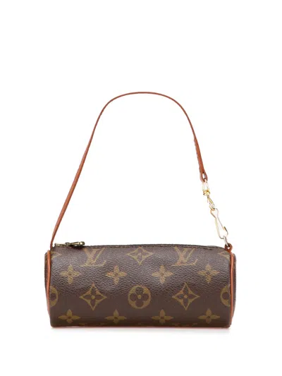 Pre-owned Louis Vuitton 1990-2025 Monogram Papillon Pochette Handbag In Brown