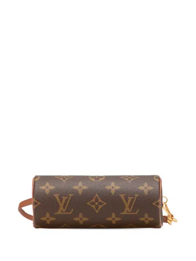 Pre-owned Louis Vuitton 1990-2025 Monogram Papillon Pochette Handbag In Brown