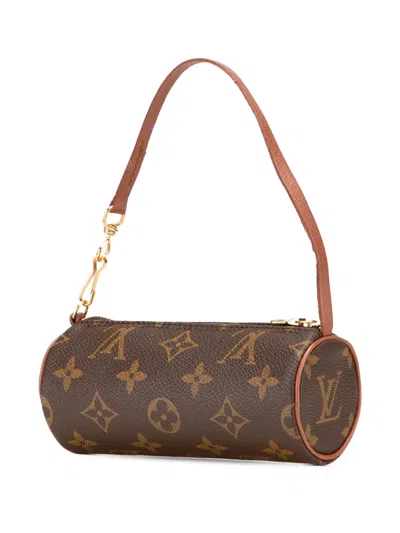 Pre-owned Louis Vuitton 1990-2025 Monogram Papillon Pochette Handbag In Brown