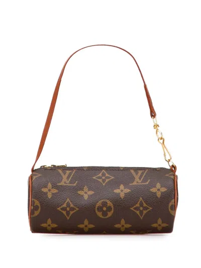 Pre-owned Louis Vuitton 1990-2025 Monogram Papillon Pochette Handbag In Brown