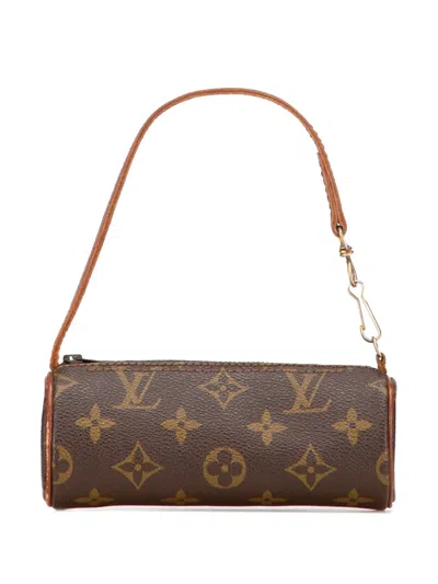 Pre-owned Louis Vuitton 1990-2025 Monogram Papillon Pochette Handbag In Brown