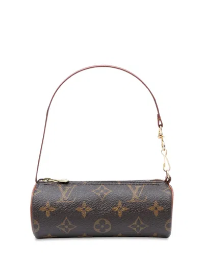 Pre-owned Louis Vuitton 1990-2025 Monogram Papillon Pochette Handbag In Brown