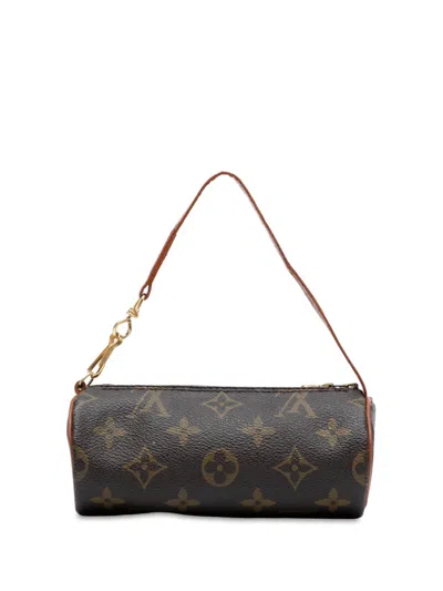 Pre-owned Louis Vuitton 1990-2025 Monogram Papillon Pochette Handbag In Brown