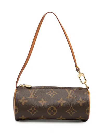 Pre-owned Louis Vuitton 1990-2025 Monogram Papillon Pochette Handbag In Brown
