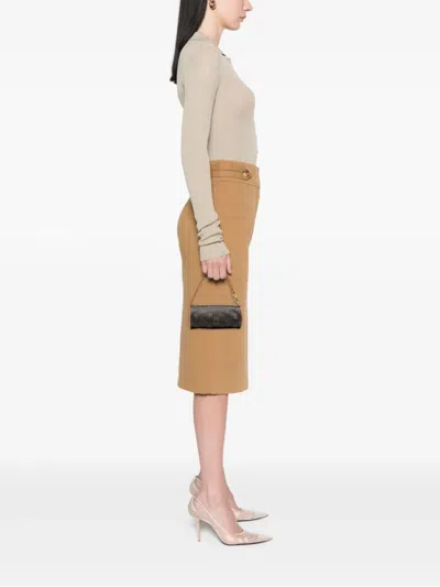 Pre-owned Louis Vuitton 1990-2025 Monogram Papillon Pochette Handbag In Brown