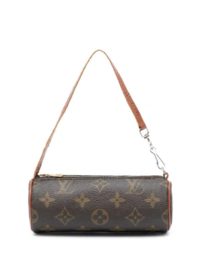 Pre-owned Louis Vuitton 1990-2025 Monogram Papillon Pochette Handbag In Brown