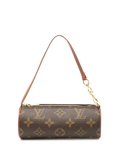 Pre-owned Louis Vuitton 1990-2025 Monogram Papillon Pochette Handbag In Brown