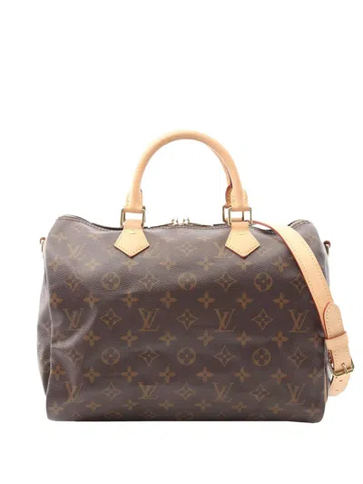 Pre-owned Louis Vuitton 1990-2025 Monogram Speedy Bandouliere 30 Satchel In Brown
