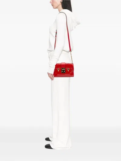Pre-owned Louis Vuitton 1990-2025 Monogram Vernis Trunk Clutch Crossbody Bag In Red