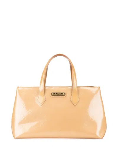Pre-owned Louis Vuitton 1990-2025 Monogram Vernis Wilshire Pm Handbag In Brown