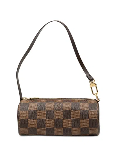 Pre-owned Louis Vuitton 1990-2026 Damier Ebene Papillon Pochette Handbag In Brown