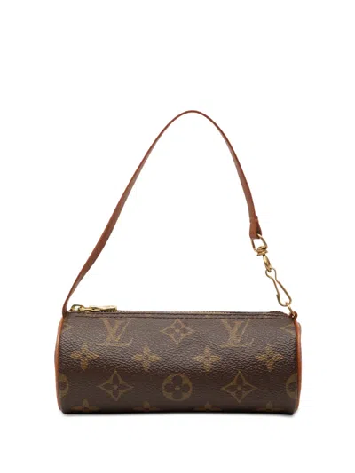 Pre-owned Louis Vuitton 1990-2026 Monogram Papillon Pochette Handbag In Brown
