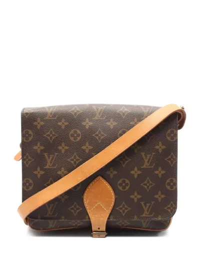 Pre-owned Louis Vuitton 1990 Cartesier Gm Monogram Shoulder Bag In Brown