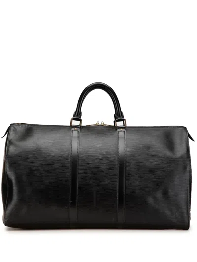 Pre-owned Louis Vuitton 1990 Epi Keepall 50 Travel Bag In Black