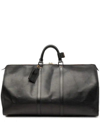 Pre-owned Louis Vuitton 1990 Epi Keepall 55 Travel Bag In Black