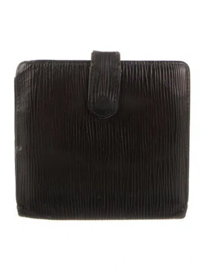 Pre-owned Louis Vuitton 1990 Epi Leather Bifold Wallet In Black