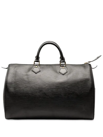 Pre-owned Louis Vuitton 1990 Epi Speedy 35 Boston Bag In Black