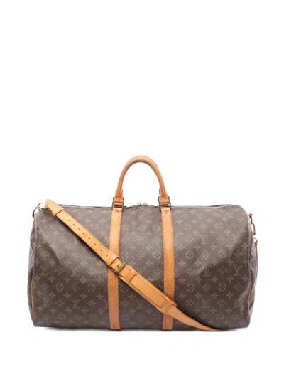 Pre-owned Louis Vuitton 1990 Keepall 55 Tote Bag In Brown