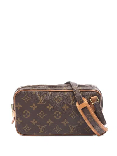 Pre-owned Louis Vuitton 1990 Marly Monogram Bandouliere Cross Body Bag In Brown