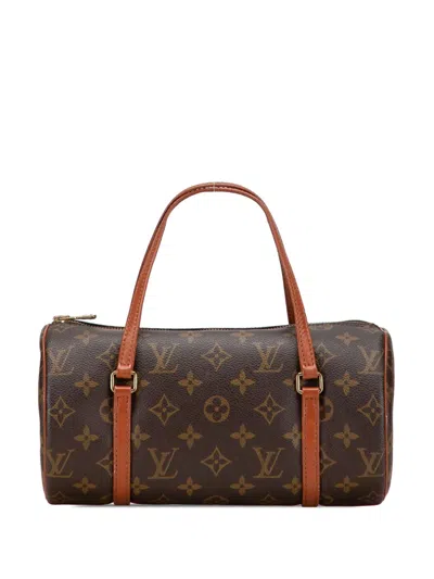 Pre-owned Louis Vuitton 1990 Monogram Papillon 26 Handbag In Brown