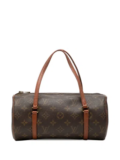 Pre-owned Louis Vuitton 1990 Monogram Papillon 26 Handbag In Brown