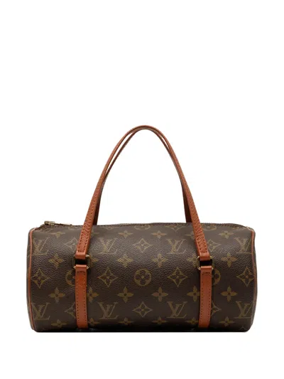 Pre-owned Louis Vuitton 1990 Monogram Papillon 26 Handbag In Brown