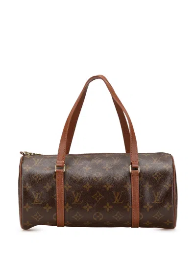 Pre-owned Louis Vuitton 1990 Monogram Papillon 30 Handbag In Brown