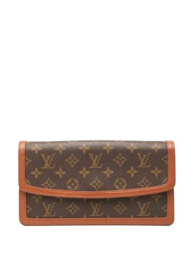 Pre-owned Louis Vuitton 1990 Monogram Pochette Dame Pm Clutch Bag In Brown