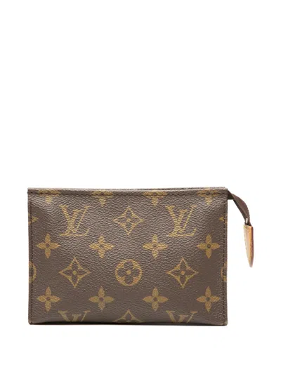 Pre-owned Louis Vuitton 1990 Monogram Toiletry 15 Pouch In Brown