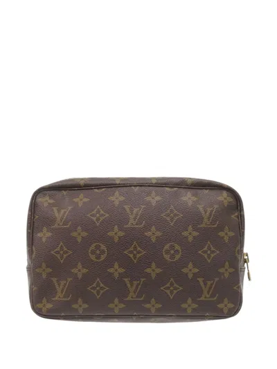 Pre-owned Louis Vuitton 1990 Monogram Trousse Toilette 23 Clutch Bag In Brown