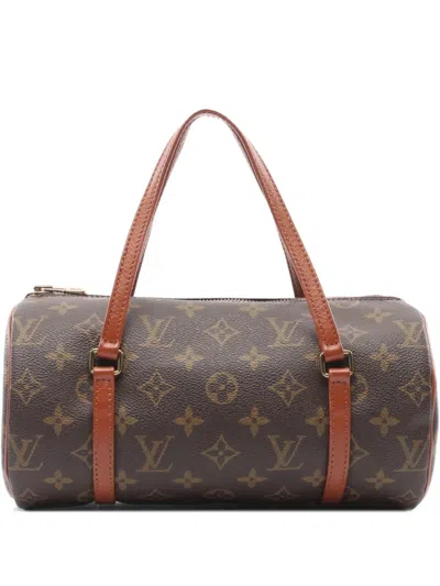 Pre-owned Louis Vuitton 1990 Papillon 26 Barrel Bag In Brown