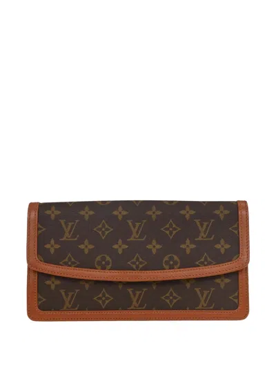 Pre-owned Louis Vuitton 1990 Pm Monogram Pochette Dame Clutch Bag In Brown