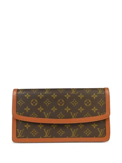 Pre-owned Louis Vuitton 1990 Pochette Dame Gm Clutch Bag In Brown