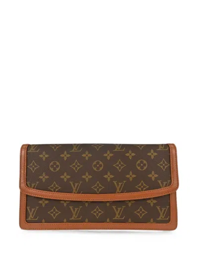Pre-owned Louis Vuitton 1990 Pochette Dame Monogram Clutch Bag In Brown