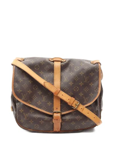 Pre-owned Louis Vuitton 1990 Saumur 35 Shoulder Bag In Brown