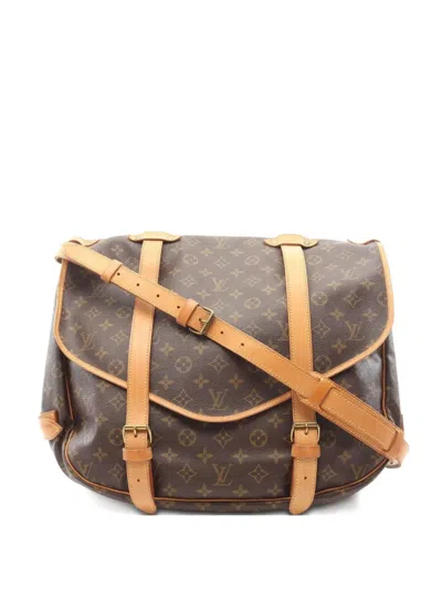 Pre-owned Louis Vuitton 1990 Saumur 43 Shoulder Bag In Brown