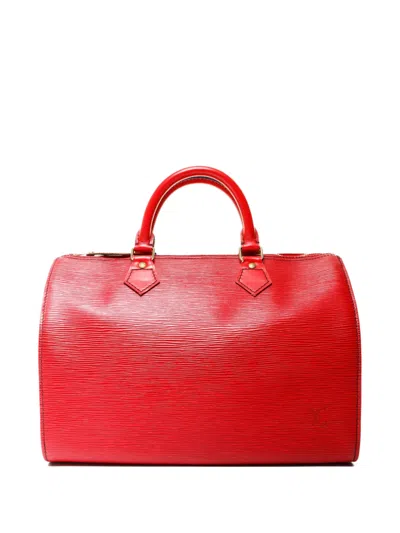 Pre-owned Louis Vuitton 1990 Speedy30 Tote Bag In Red