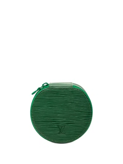 Pre-owned Louis Vuitton 1990-2000 Epi Ecrin Bijoux Travel Jewelry Case In Green