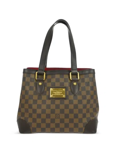 Pre-owned Louis Vuitton 1990-2000s Hampstead Pm Damier Tote Bag In Brown